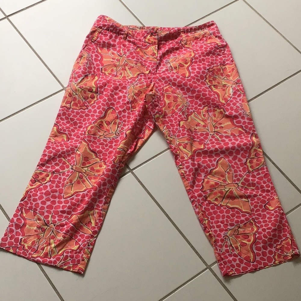 Lilly Pulitzer butterfly crop pants